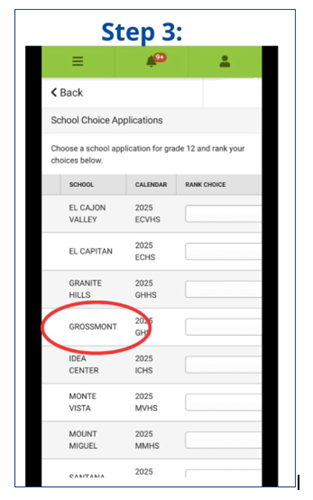 Select "Grossmont"